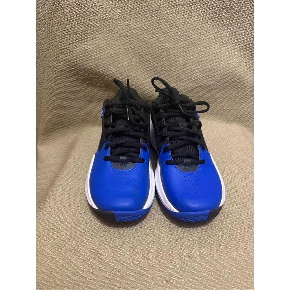 Under Armour UA LD7 Youth Boys Sneaker Shoes Blue Black White Mid Top Youth 5.5